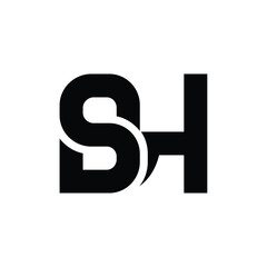 SH or sh letter mark abstract vector logo design - sh icon design