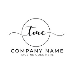 TMC or tmc letter mark abstract calligraphy vector logo design