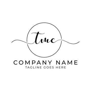 TMC or tmc letter mark abstract calligraphy vector logo design