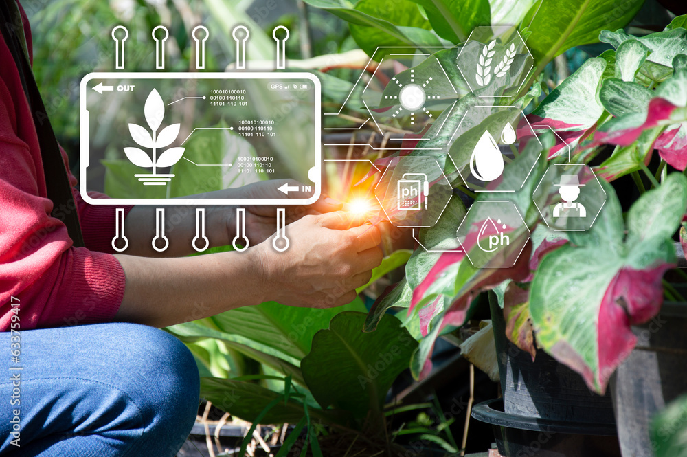 Poster the concept of using ai and smart farming..