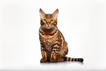 Obraz premium Toyger cat isolated on white background