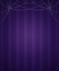 Halloween holiday vector illustration striped wall background with spider web