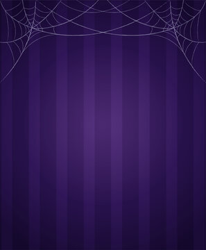 Halloween holiday vector illustration striped wall background with spider web