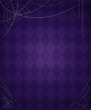 Halloween holiday vector illustration  wall background with spider web