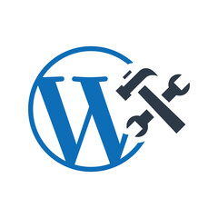 Dhaka, Bangladesh - August 11, 2023. Wordpress Website Maintenance Flat Blue Icon Isolate On White Background Vector Illustration