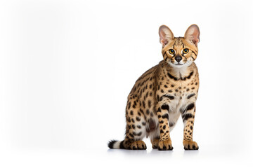 Obraz premium Serval cat isolated on white background