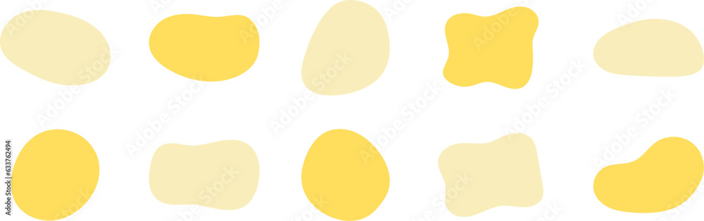 Wall mural set of cute abstract shapes.vector loose frame.yellow fluid vector frame.