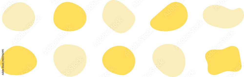 Wall mural Set of cute abstract shapes.Vector loose frame.yellow fluid vector frame.
