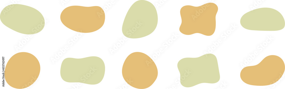 Wall mural Set of cute abstract shapes.Vector loose frame.yellow fluid vector frame.