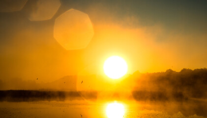 sunrise over the river