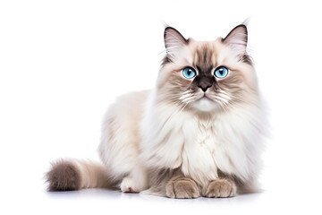 Ragdoll cat isolated on white background