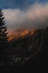 sunset in the mountains