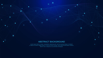 Fototapeta premium Abstract futuristic network connection background with connect dots and lines. Global business or communication, science and technology background.