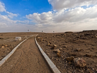 Madaba, Jordan : The ruins of the Roman Christian city (Umm al-Rasas city) Historical heritage building