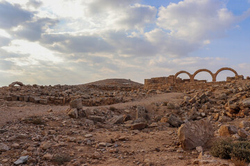 Madaba, Jordan : The ruins of the Roman Christian city (Umm al-Rasas city) Historical heritage building