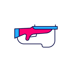 Filled outline Biathlon rifle icon isolated on white background. Ski gun. Vector