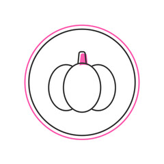 Filled outline Pumpkin icon isolated on white background. Happy Halloween party. Vector