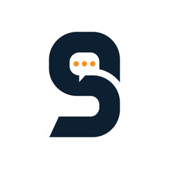  Abstract 9S letter mark with message icon - 9s logo design