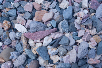 Light blue stones, top view, background and texture