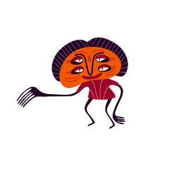 a shaman with a magic staff in his hands and in ethnic clothes