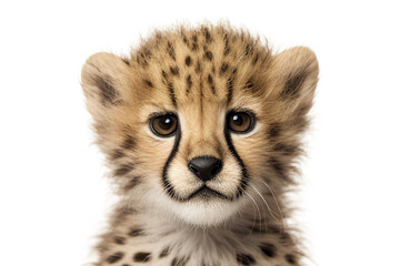 Baby cheetah portrait. Generative AI illustration