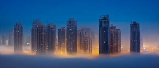 Obraz premium A modern city at night - Generative AI