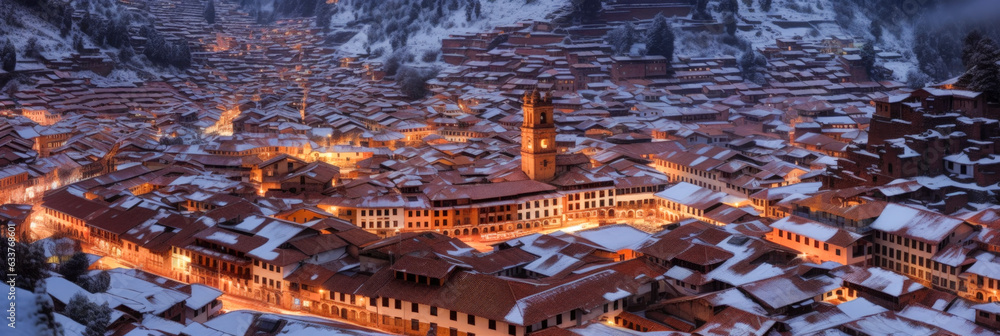 Poster Cusco panoramic view Peru - Generative AI
