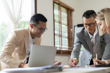 Asia business meeting   consultations of business people in the company's meeting room. 