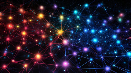 Neural Networks Creative Illustration. LLMs, Deep Learning, Gen AI, Modern Tech abstract background 