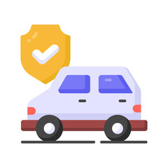 Download this premium icon of car insurance, protection shield with car, car safety