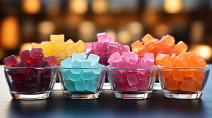 Foto op Plexiglas colorful of candies in glass © S...