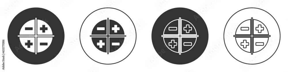 Poster black xyz coordinate system icon isolated on white background. xyz axis for graph statistics display