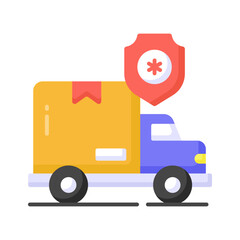 An eye catching icon of auto insurance, cargo van insurance concept vector