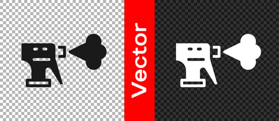 Black Hairdresser pistol spray bottle with water icon isolated on transparent background. Vector