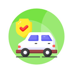 Download this premium icon of car insurance, protection shield with car, car safety