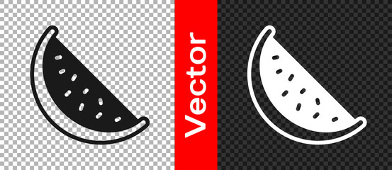 Black Watermelon icon isolated on transparent background. Vector