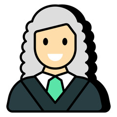 Unique design icon of judge 