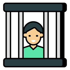 Unique design icon of prisoner 