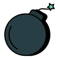 Cyber bomb icon, editable flat icon