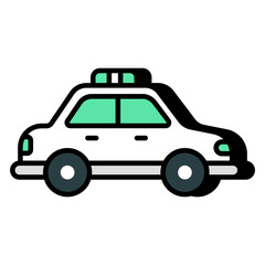 Police car icon in unique design 