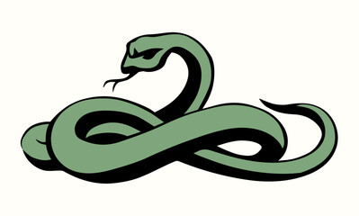 Scary big snake. Vector drawing