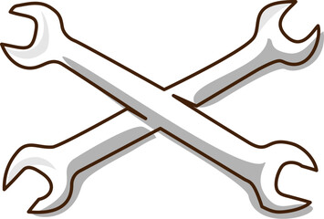 Ironworker spud wrenches. Continuous one line drawing
