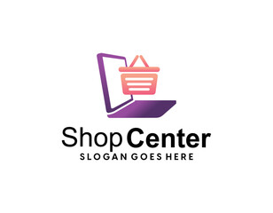 Online Shop Logo designs Template. Illustration vector graphic of pointer arrow and shop bag combination logo design concept. Perfect for Ecommerce,sale, discount or store web element. Company emblem