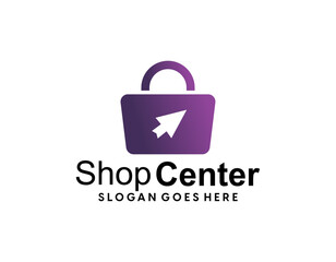 shop logo with bag icon for e commerce and store logo