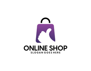 Shopping logo, E-commerce logotype, Shooping website, Purple gradient, Women's shopping website, fast shopping, E-store, website, application, template, business, company, online shop