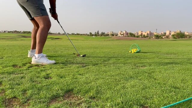 Man playing golf in Marrakesh