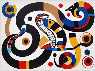 abstract painting of snake with Generative AI.