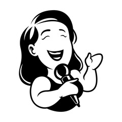 vector image of women singing illustration