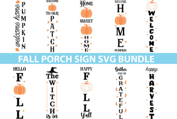 Fall Porch Sign SVG Bundle