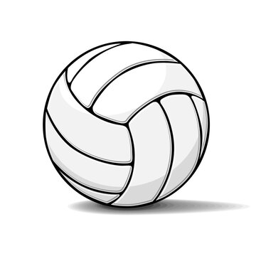 Classic white volleyball ball. Vector on transparent background